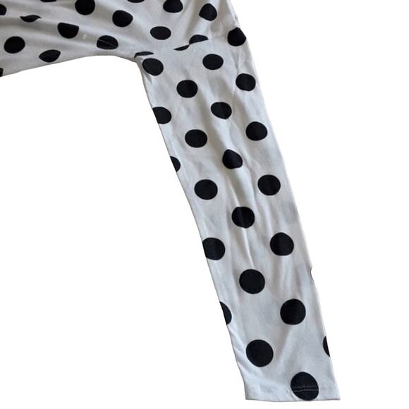 Old Navy Sz XXL 16 Y2K Softest Tee White Black Polka Dot Stretchy High Low Top - Picture 5 of 8